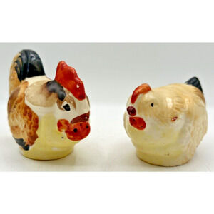 Vintage Retro Salt and Pepper Shakers Rooster & Hen U260/42